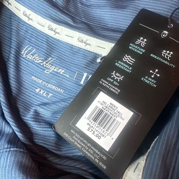 NWTs Walter Hagen Championship Stripe DD Polo Men’s Size 4XLT - Picture 4 of 5